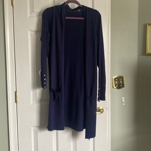 navy cardigan